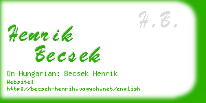 henrik becsek business card